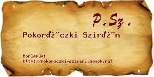 Pokoráczki Szirén névjegykártya